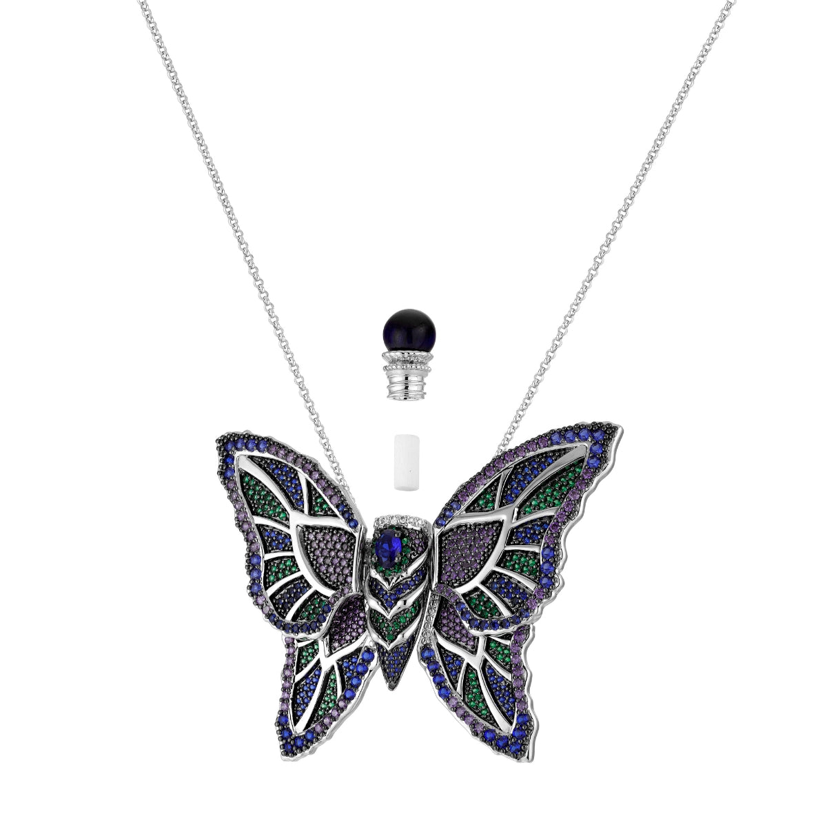 Colar Perfumeiro Borboleta Ródio