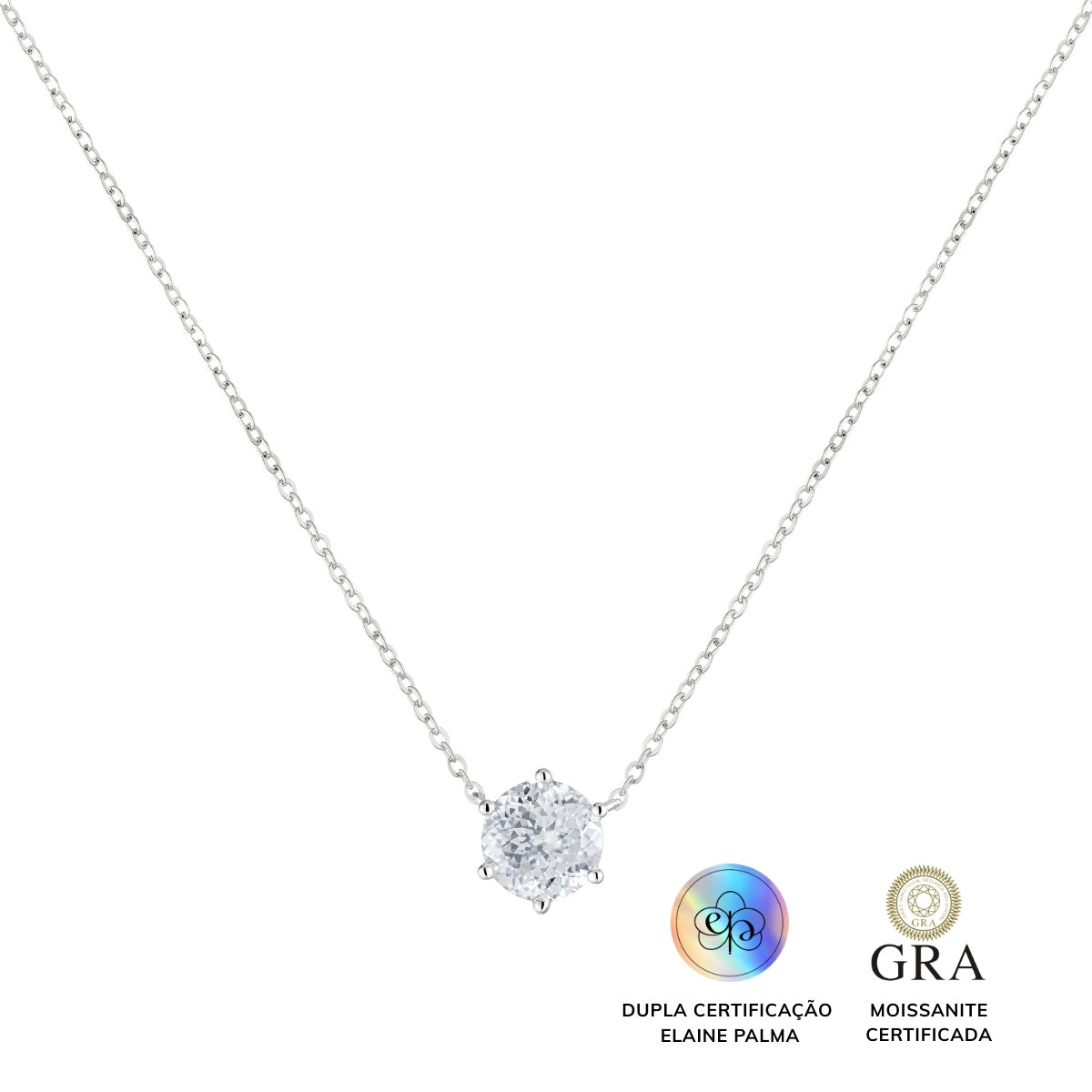 Colar Ponto de Luz Glam Soul Moissanite 2 ct
