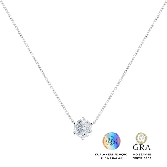 Colar Ponto de Luz Glam Soul Moissanite 2 ct