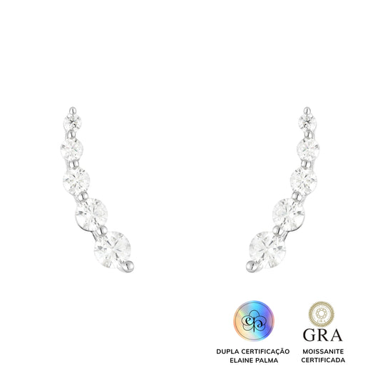 Brinco Earcuff Shine Glam Moissanite