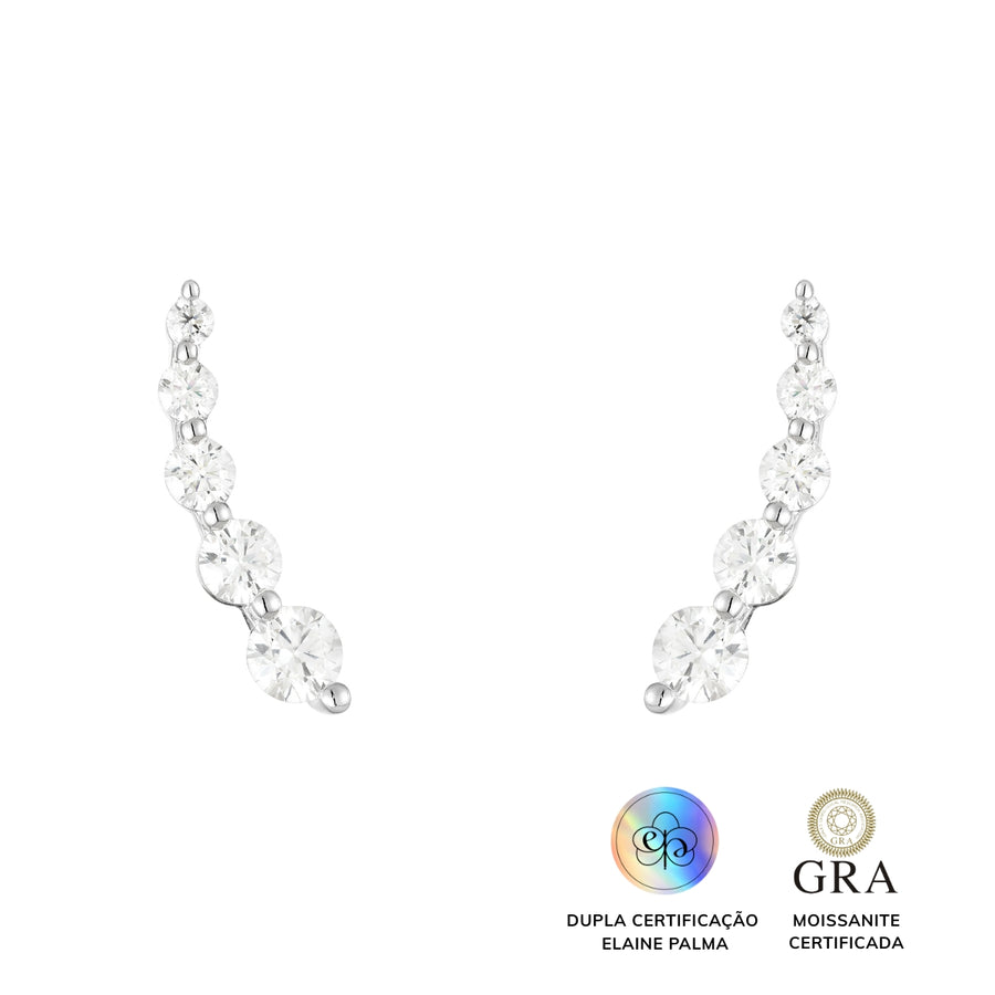 Brinco Earcuff Shine Glam Moissanite