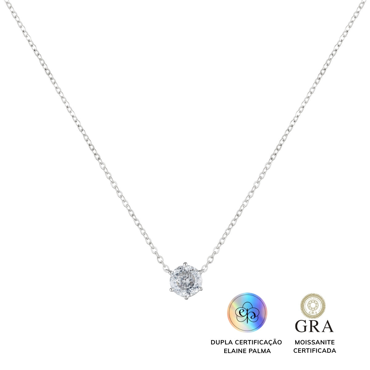 Colar Ponto de Luz Glam Soul Moissanite 0,5 ct