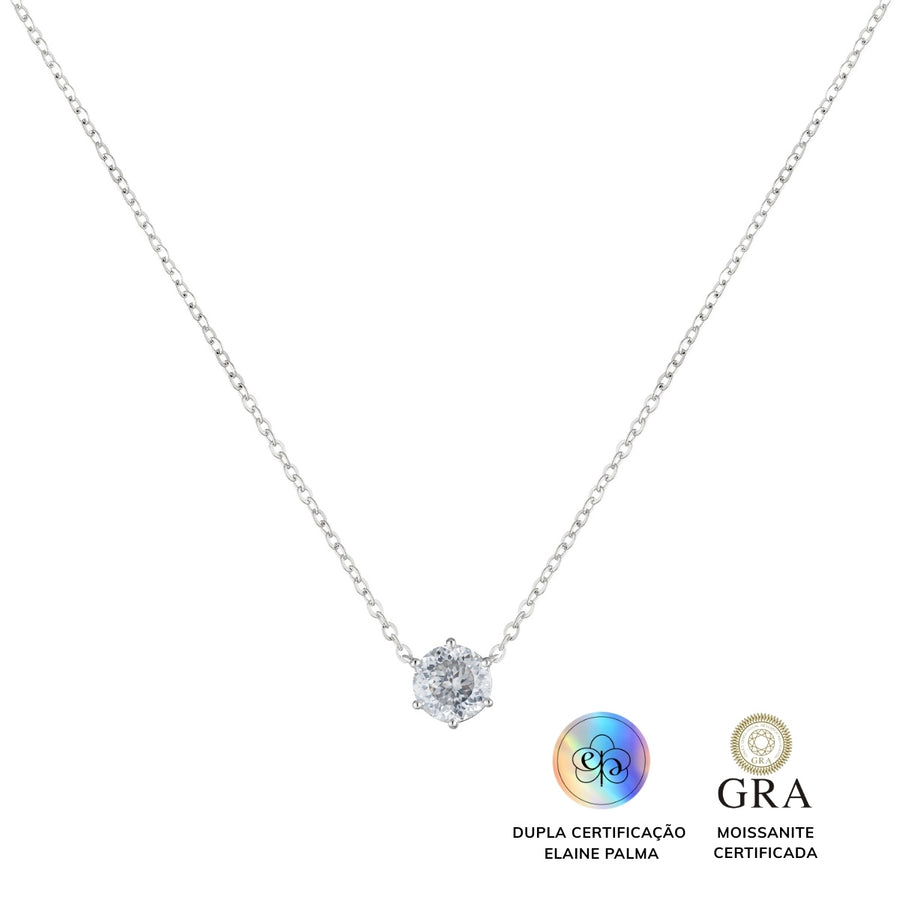 Colar Ponto de Luz Glam Soul Moissanite 0,5 ct