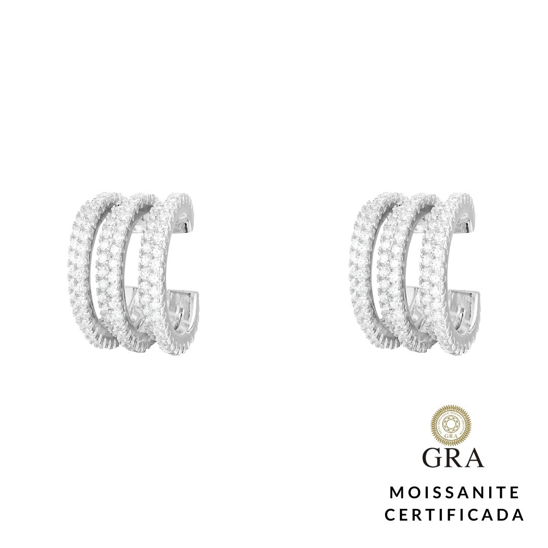Brinco Piercing Arcos Glam Moissanite