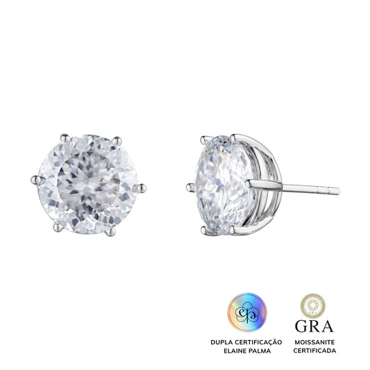 Brinco Solitário Glam Soul Moissanite 5 ct