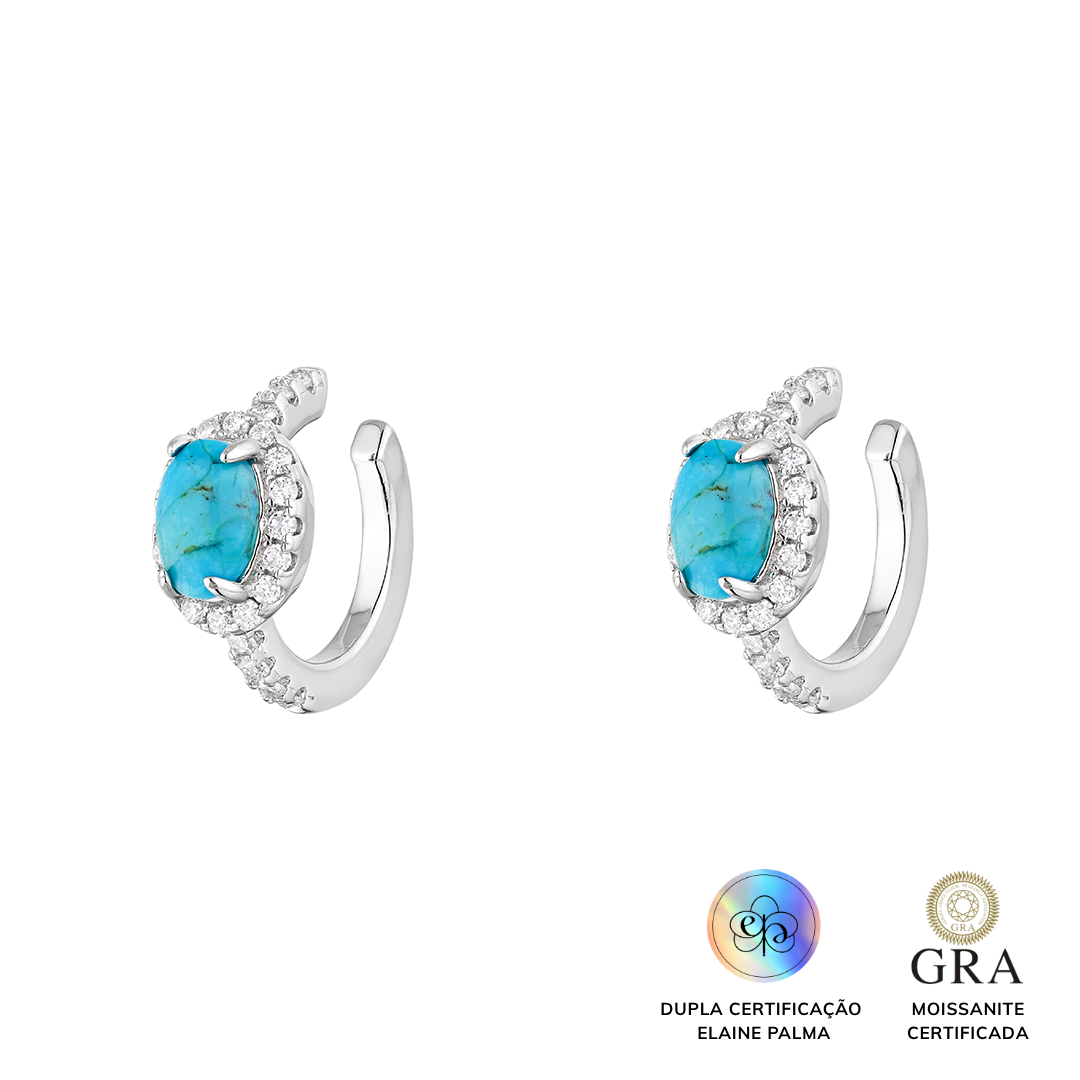 Brinco Piercing Turquesa Glam