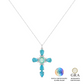 Colar Crucifixo Turquesa Glam
