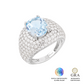 Anel Oval Topázio Blue Sky Glam