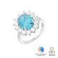 Anel Oval Turquesa Glam