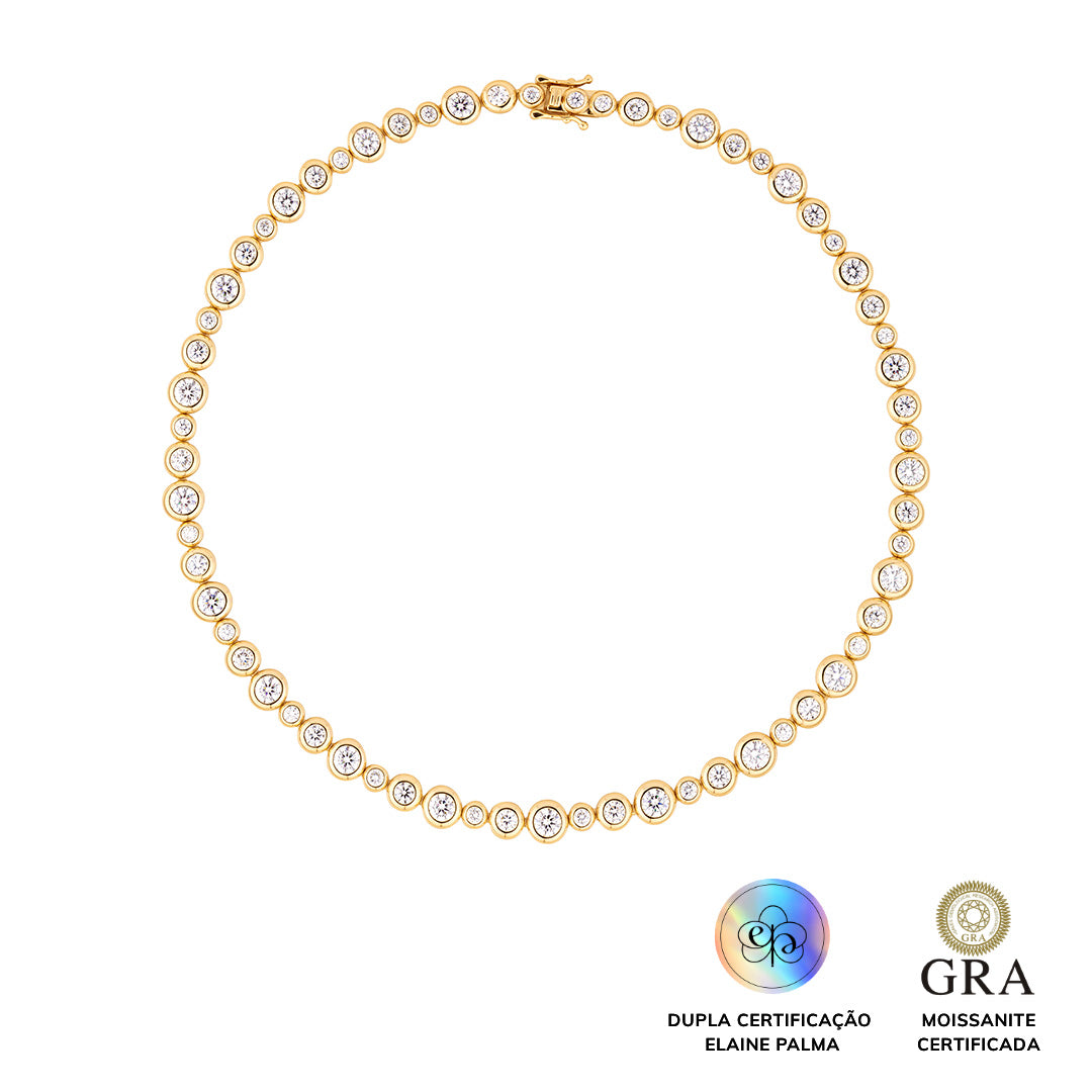 Colar Riviera Balls Glam - 42 cm - Dourado