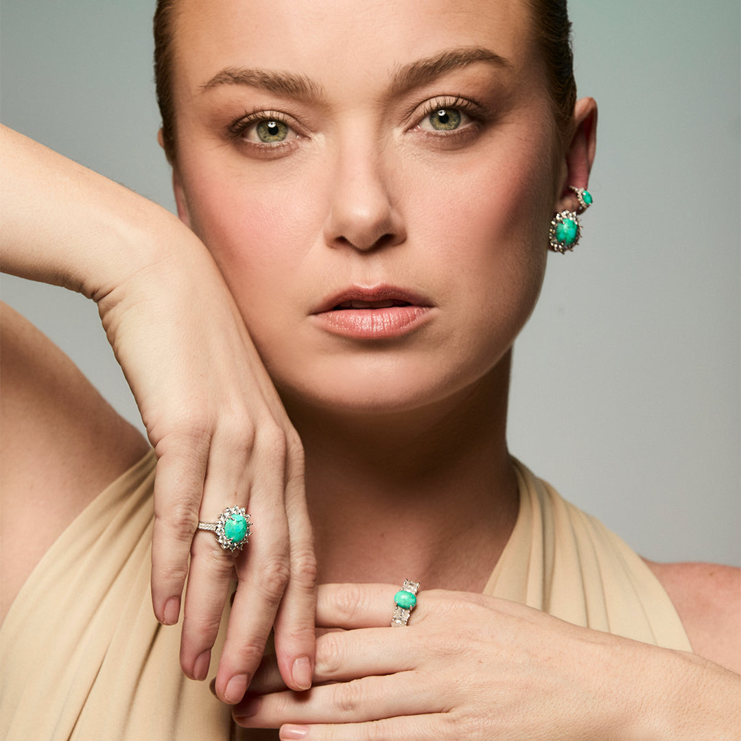 Anel Íris Turquesa Glam