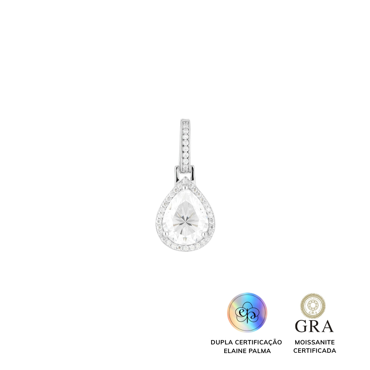 Pingente Gota Glam Moissanite