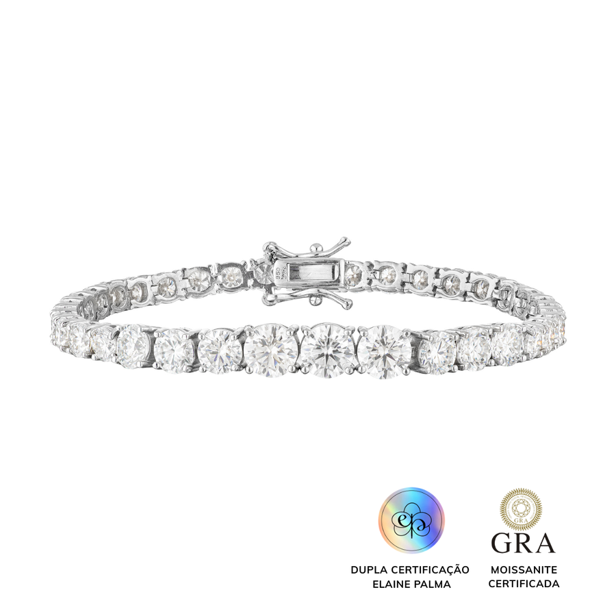 Pulseira Riviera Degrade Glam Moissanite 13.8 ct