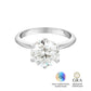Anel Solitário Glam Moissanite 6 garras 3.5 ct