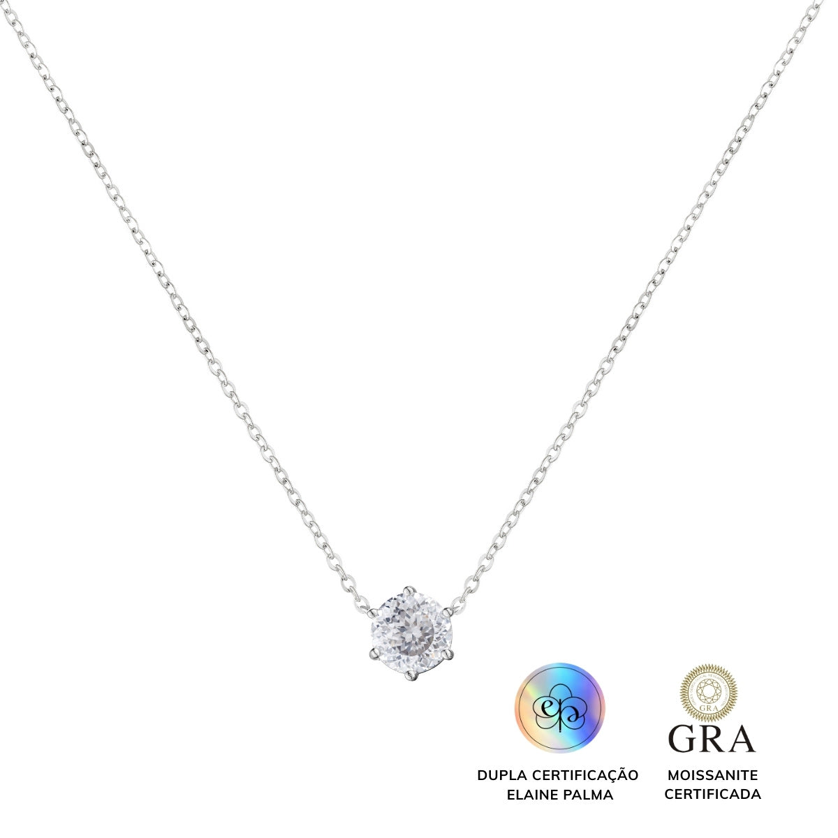 Colar Ponto de Luz Glam Soul Moissanite 1 ct