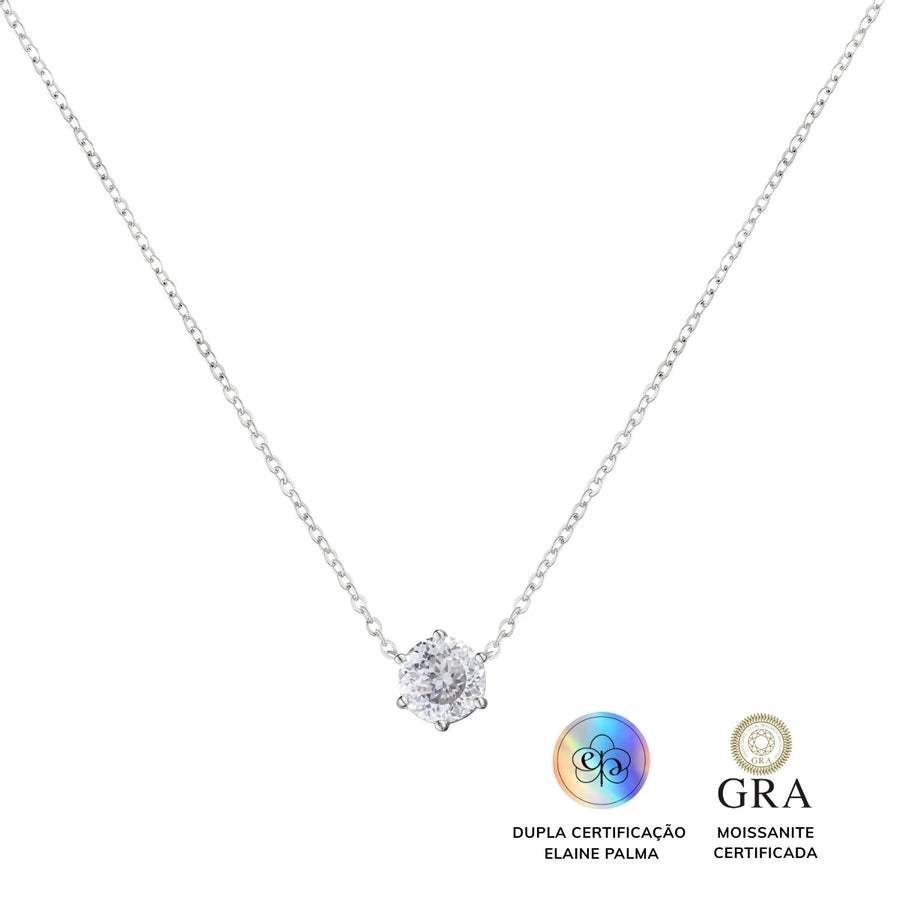 Colar Ponto de Luz Glam Soul Moissanite 1 ct