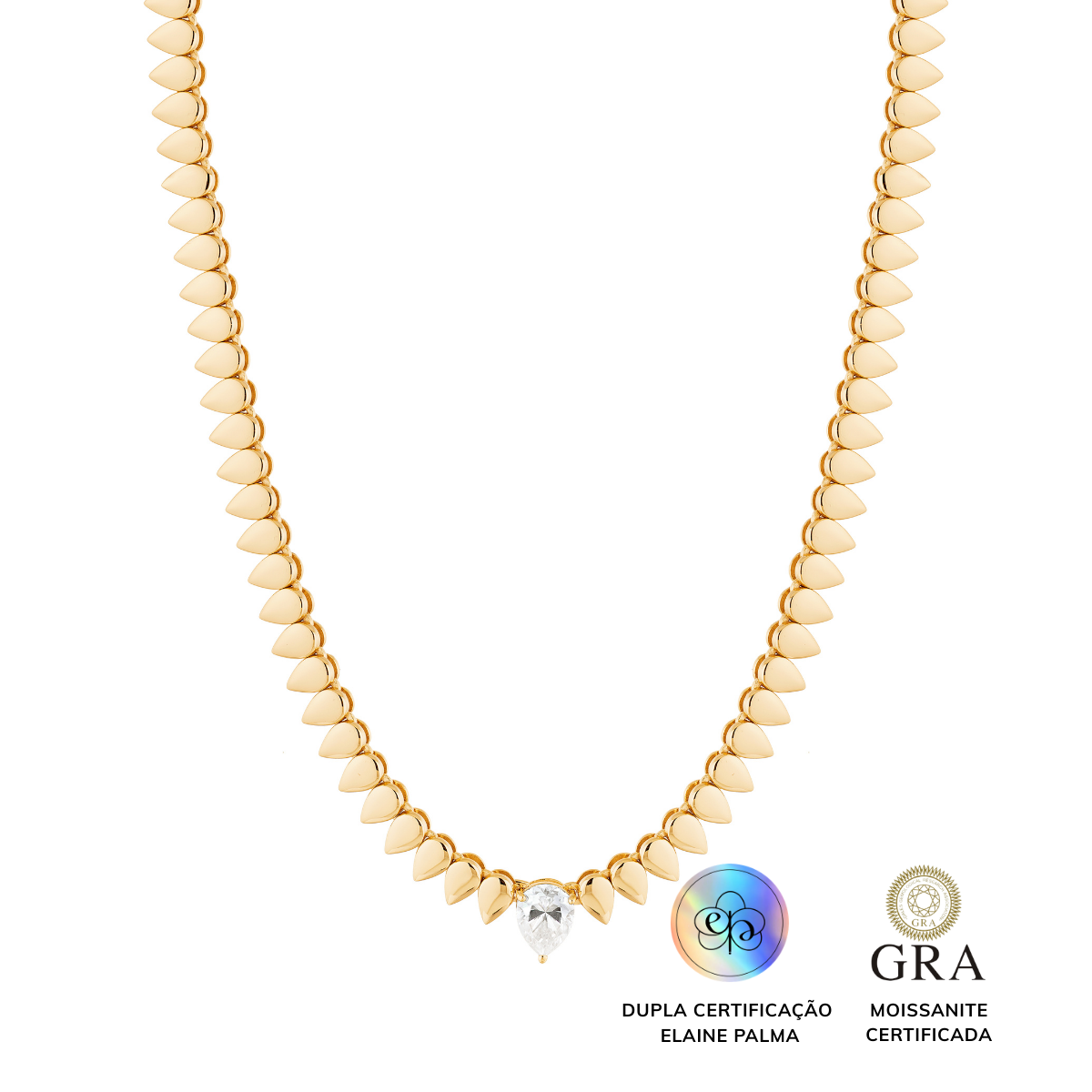 Colar Gota Glam Moissanite 1.8 ct