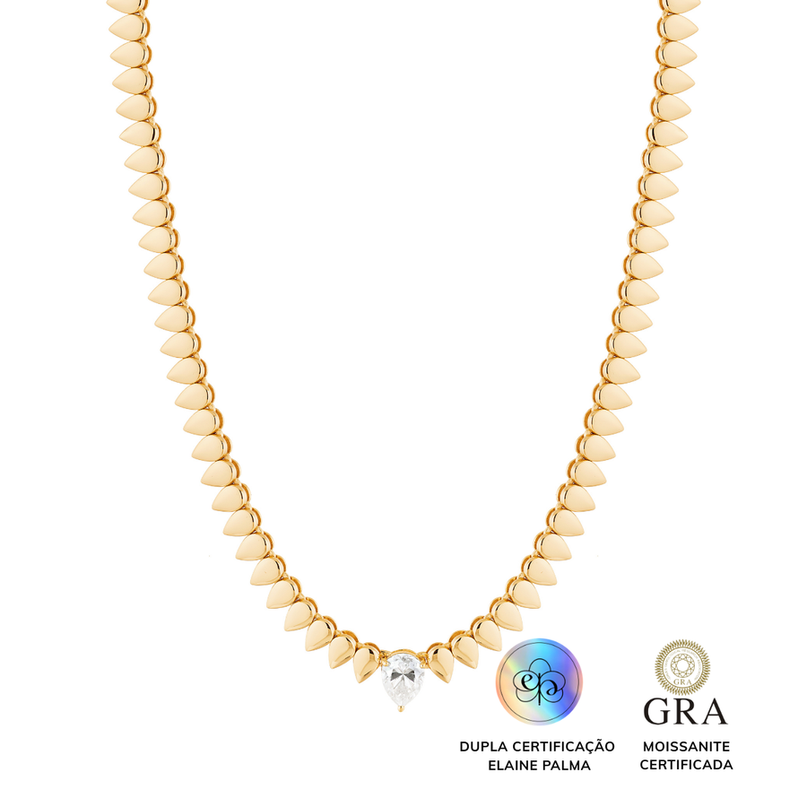 Colar Gota Glam Moissanite 1.8 ct
