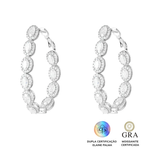 Argola Majestic Glam Moissanite