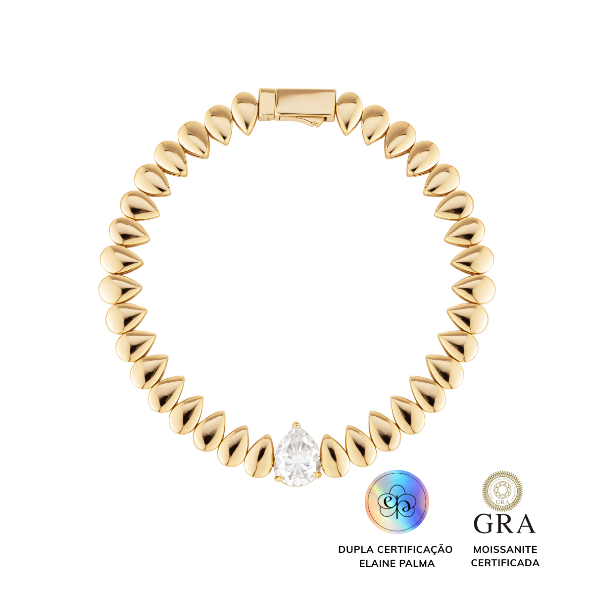 Pulseira Gota Glam Moissanite 1.8 ct