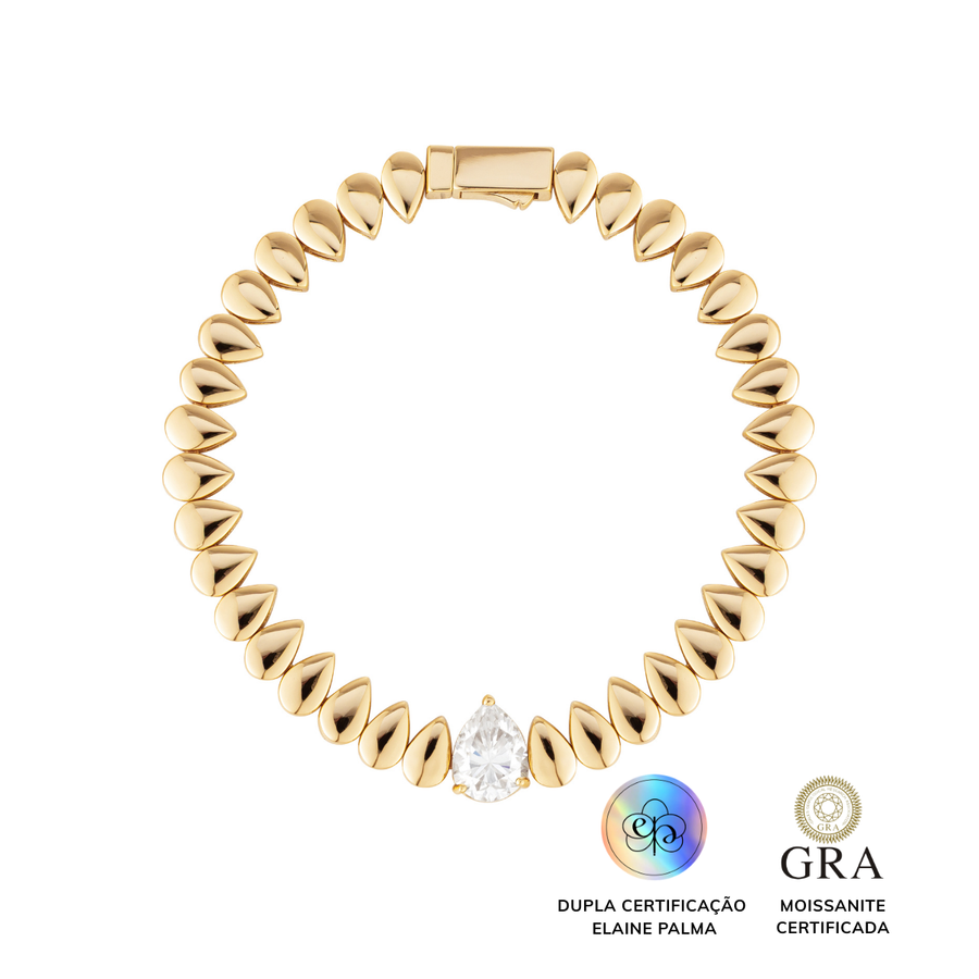 Pulseira Gota Glam Moissanite 1.8 ct