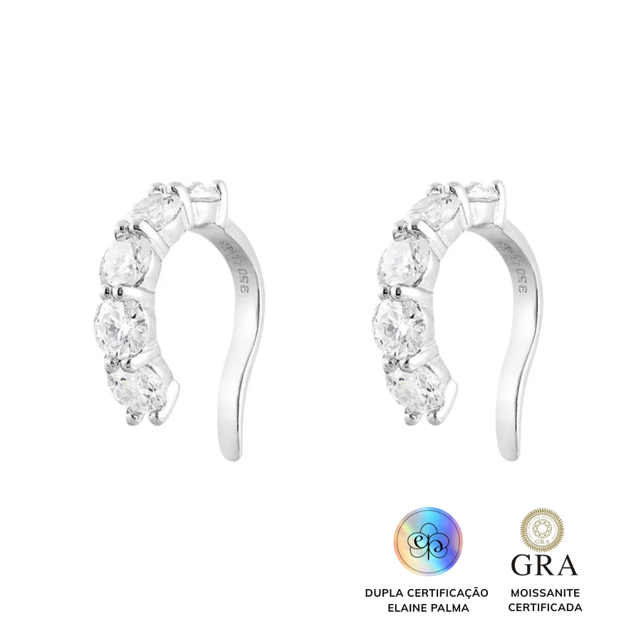 Brinco Piercing Glam Moissanite - Par