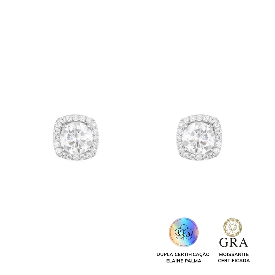 Brinco Square Glam Moissanite 2.4 ct