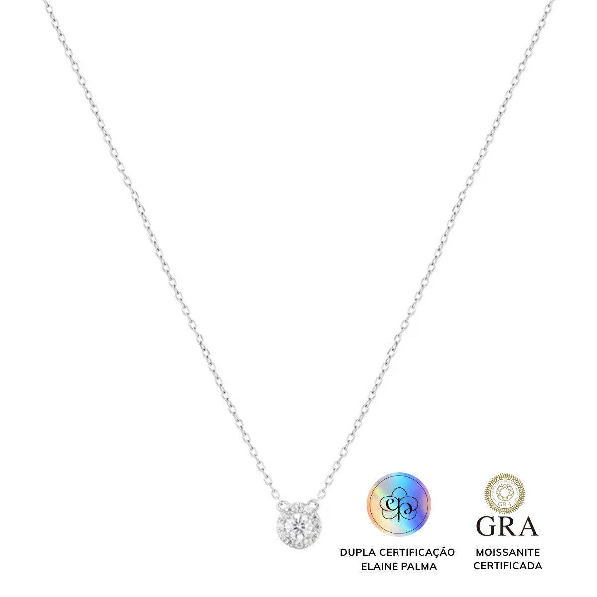 Colar Brilho Glam Moissanite 0.3 ct