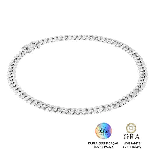 Colar Elos Memory Glam Moissanite 17,8 ct 45 cm