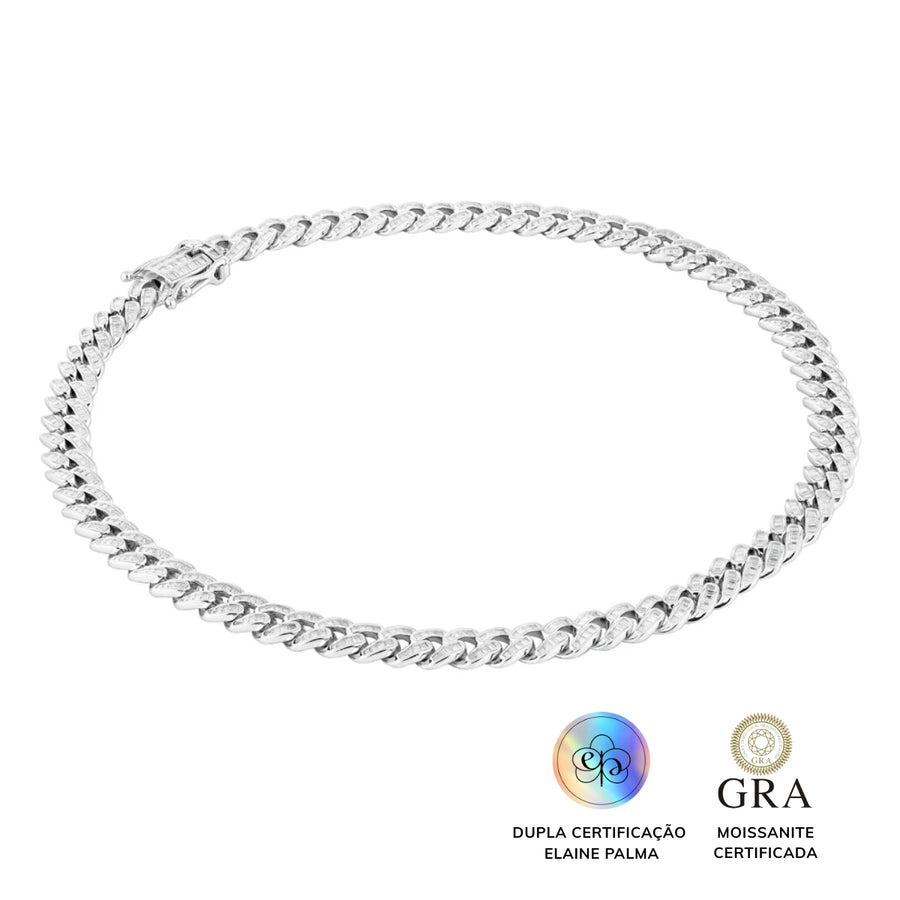 Colar Elos Memory Glam Moissanite 17,8 ct 45 cm