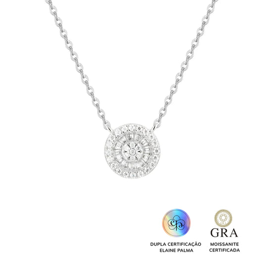 Colar Pizza Glam Moissanite 0,41 ct