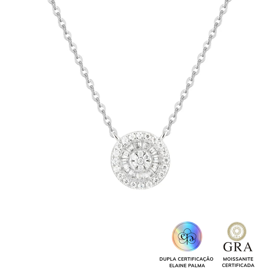 Colar Pizza Glam Moissanite 0,41 ct