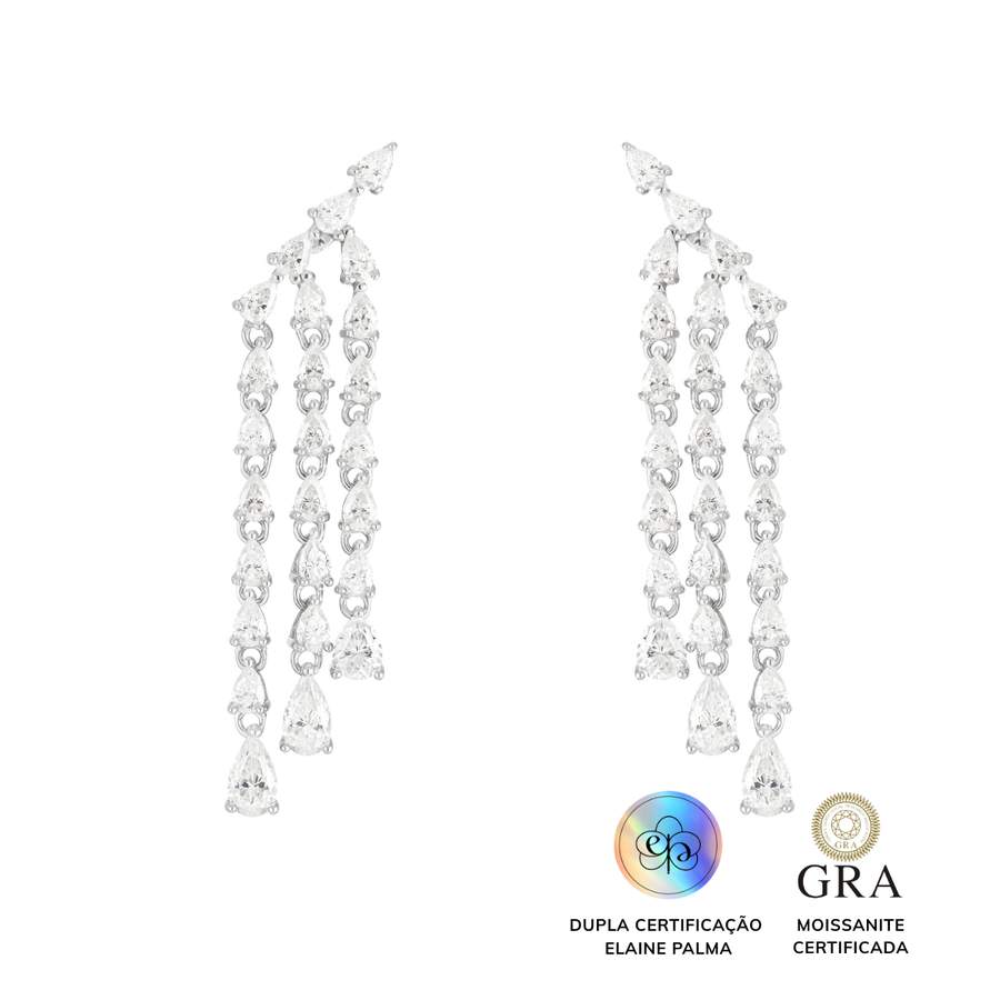 Brinco Waterfall Glam Moissanite 4.2 ct