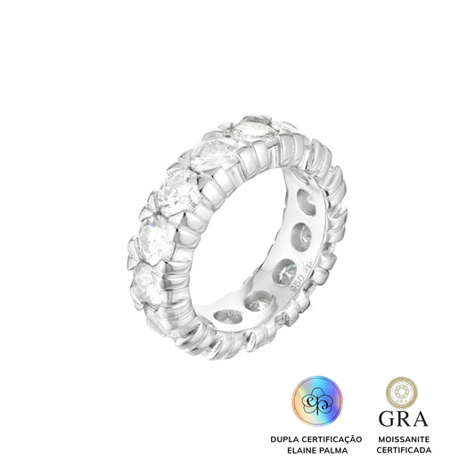Aliança Russa Glam Moissanite 7 ct