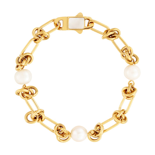 Pulseira Elos Torcidos Perola Agua Doce