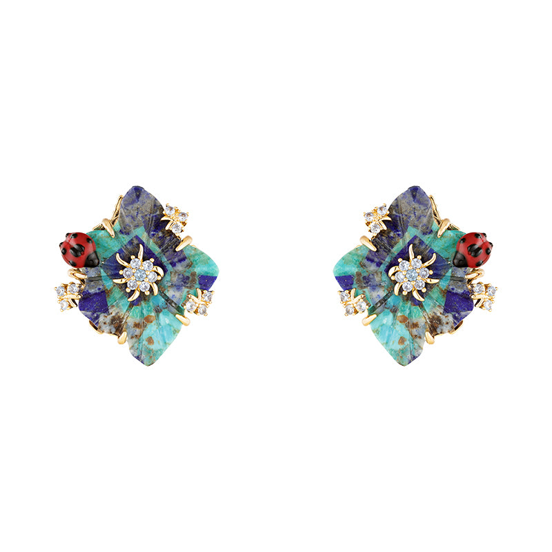 Brinco Joaninha Turquesa