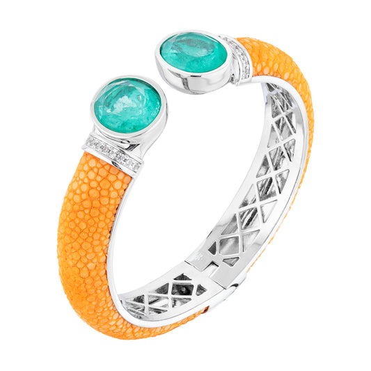 Bracelete Galuchat Paris Amarelo