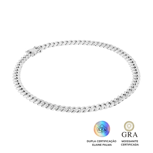 Colar Elos Memory Glam Moissanite 15,8 ct 40 cm