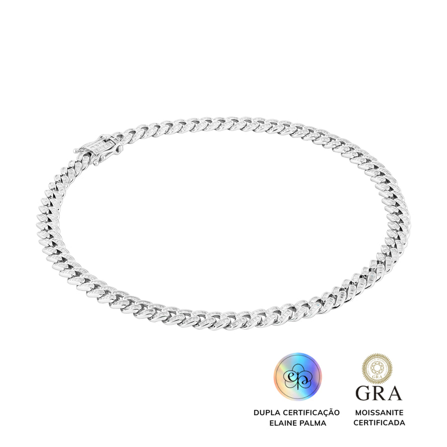 Colar Elos Memory Glam Moissanite 15,8 ct 40 cm