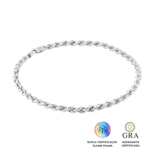 Colar Cordão Baiano Glam Moissanite 13,58 ct 45 cm
