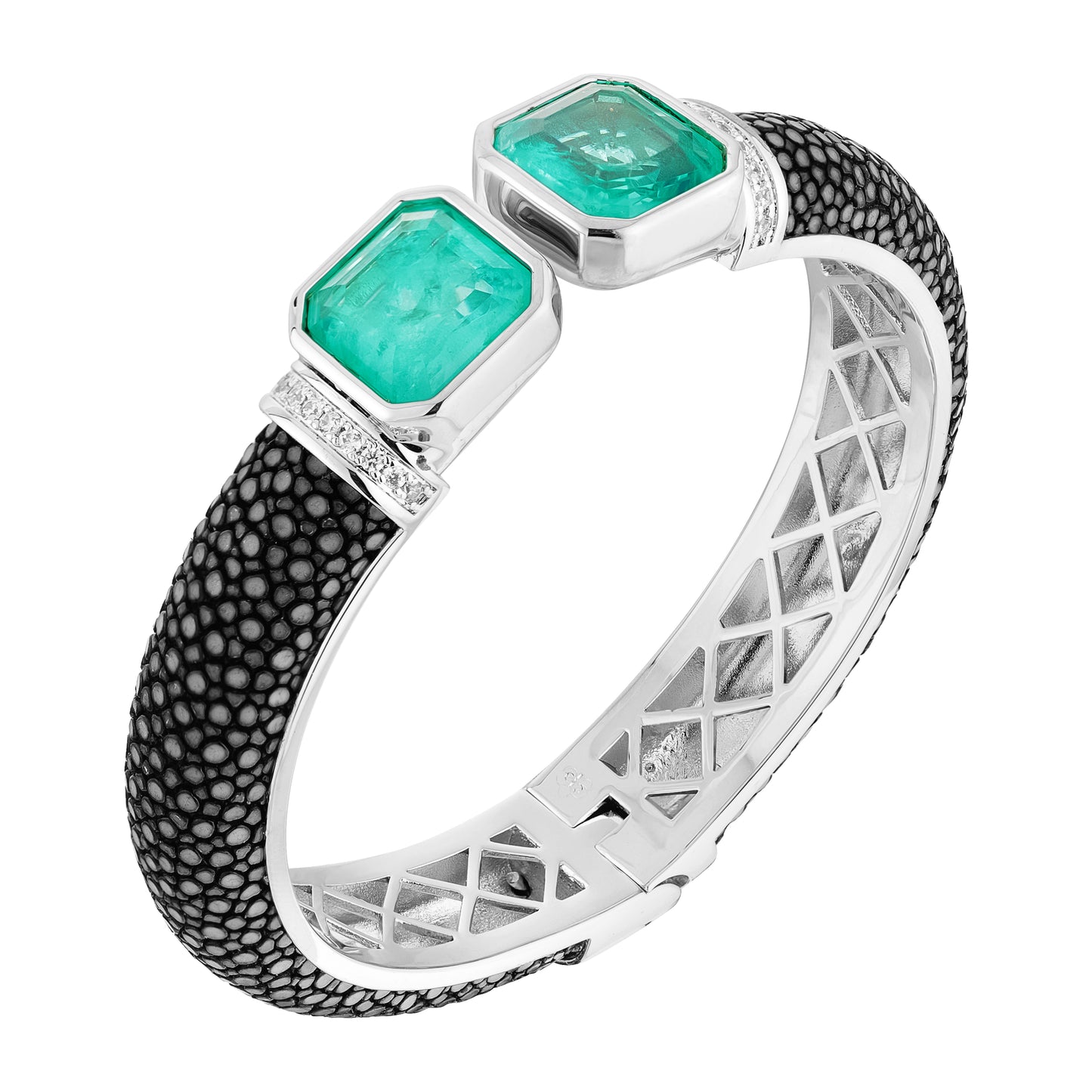 Bracelete Galuchat Square Noir