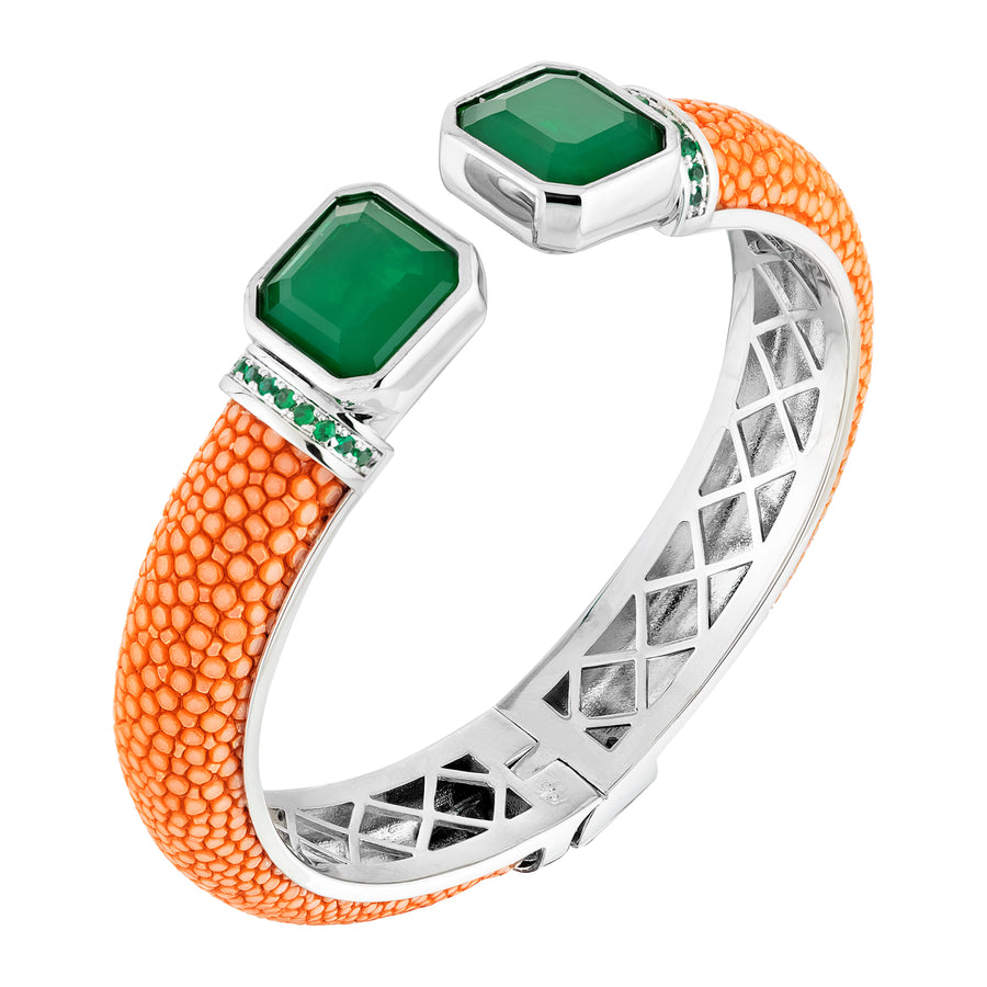 Bracelete Galuchat Square Laranja