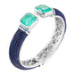 Bracelete Galuchat Square Azul Marinho