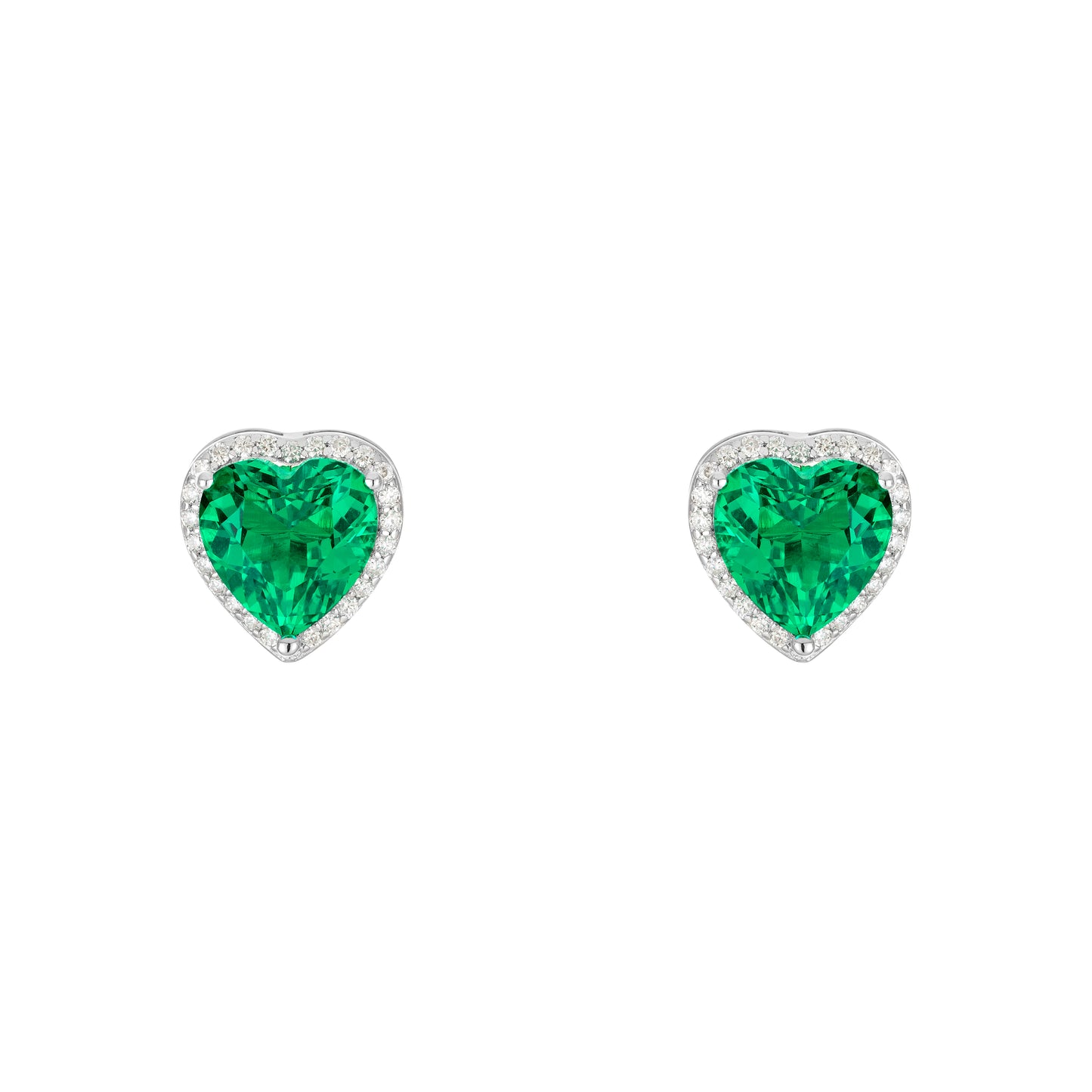 Brinco Coração Emerald Lab Grown Glam Moissanite