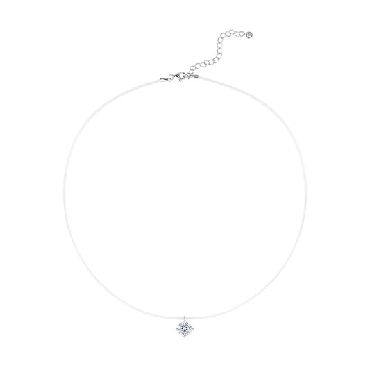 Colar Ponto de Luz Glam Invisible Moissanite 1 ct