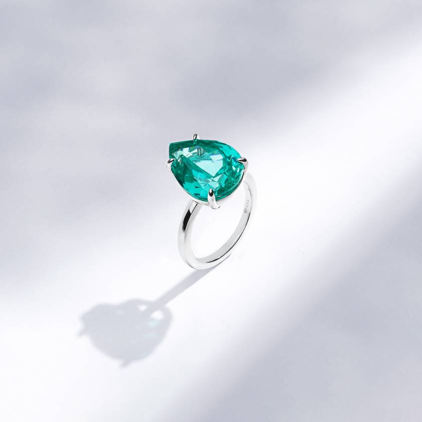 Anel Gota Turmalina Paraíba Lab Grown