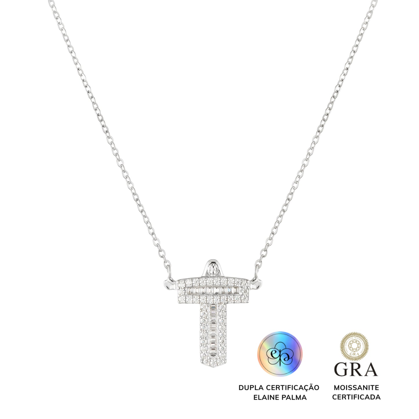 Colar Cristo Redentor Glam Moissanite 0.45 ct