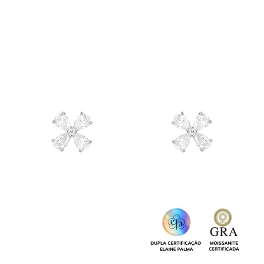 Brinco Flower Glam Moissanite 4 ct