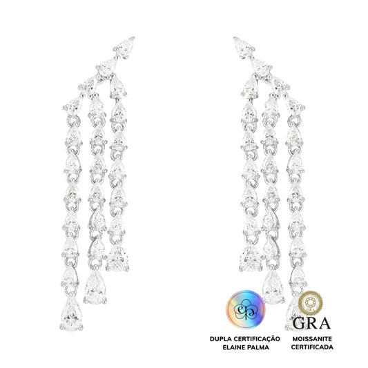 Brinco Waterfall Glam Moissanite 4.2 ct