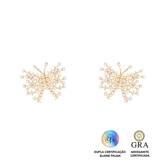 Brinco Borboleta Real Glam Moissanite 1.38 ct